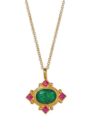 Ottoman Hands Collar Raina Con Colgante De Cristal - Blanco