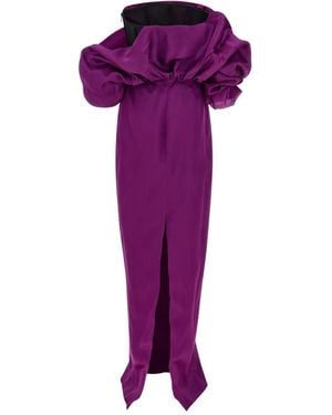 Tom Ford Ruffled Off-Shoulder Maxi Dress - Purple