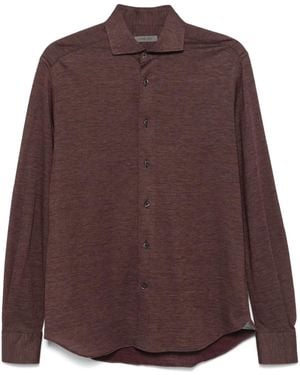 Corneliani Mélange-Effect Shirt - Purple