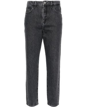 Patrizia Pepe Logo-Plaque Jeans - Gray