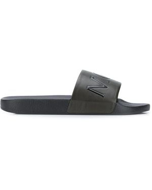 Moncler Bastien Leather Slides - Black