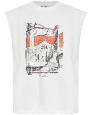 MISBHV Graphic-Print Raw-Edge Vest - White