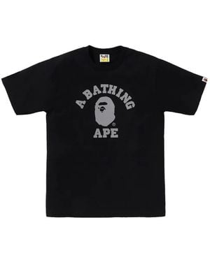A Bathing Ape Reflective University T-Shirt - Black