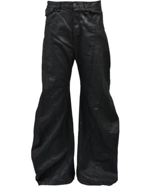 Julius Coated Flare-Leg Jeans - Black