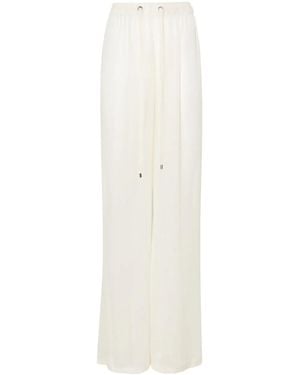 Paramidonna Aurora Metallic-Threading Palazzo Trousers - White
