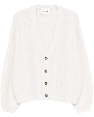 Soft Goat Cardigan À Boutonnière - White