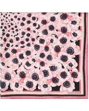 Longchamp Anemone Floral Scarf - Pink