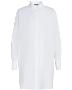 KARL LAGERFELD Pearl-Embellished Poplin Tunic - White