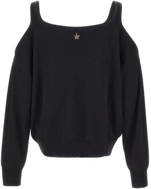 Kaos Jersey con hombros descubiertos - Negro