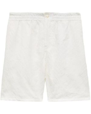 KENZO Pantalones Cortos Tiger Texturizados - Blanco
