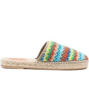 Alanui Interwoven Stripe-Pattern Slides - Green