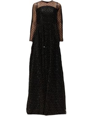 THA SEEN Beaded-Embellishment Maxi Dress - Black