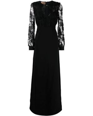 Gucci Lace-Embellished Evening Dress - Black