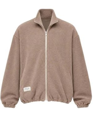 Song For The Mute Lad Mélange-Effect Zip-Up Jacket - Brown