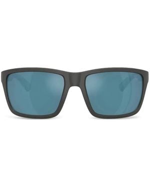 Burberry Check-Pattern Square-Frame Sunglasses - Blue