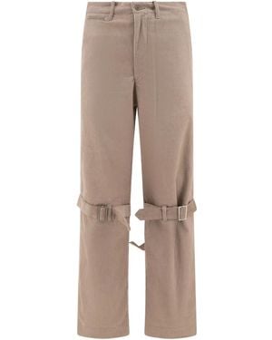 Kapital Buckle-Strap Pants - Natural