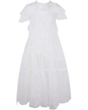 Simone Rocha Robe À Détails Volantés - White
