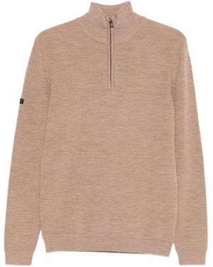 Superdry Zip-Neck Jumper - Brown
