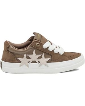 Amiri Croc-Debossed Star Sneakers - Brown