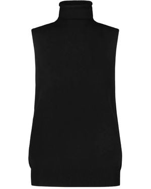 The Row Roll-Neck Cashmere Vest - Black