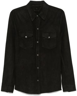 Salvatore Santoro Suede Shirt Jacket - Black