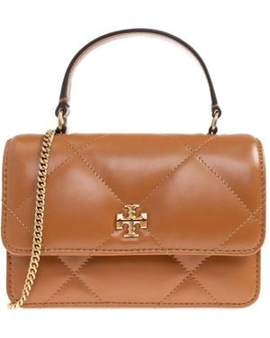 Tory Burch Mini Kira Leather Tote Bag - Brown