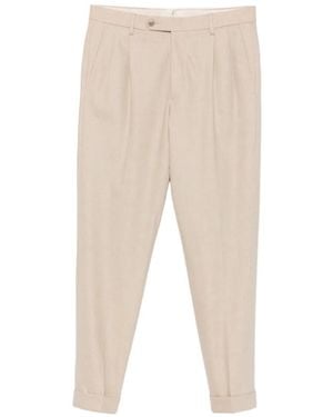 GTA Luca Pleated-Detailing Cuffed-Hem Trousers - Natural
