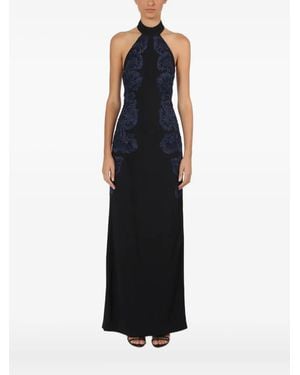Lethicia Bronstein Minerva Floral-embroidered Dress - ブラック