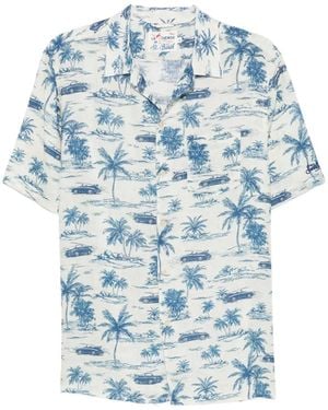 MC2 Saint Barth Sifnos Graphic-Print Short-Sleeve Shirt - Blue