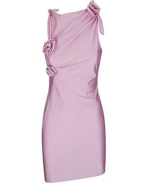 Coperni Rosa Blumenapplikation Asymmetrisches Halskleid - Lila