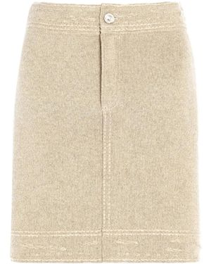 Barrie Patchwork Denim Skirt - Natural