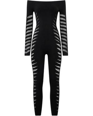 Roberto Cavalli Ripped-Effect Jumpsuit - Black