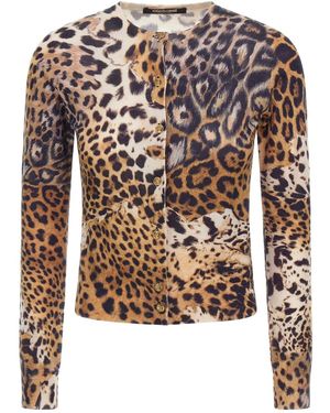 Roberto Cavalli Malachite Print Cardigan - Brown