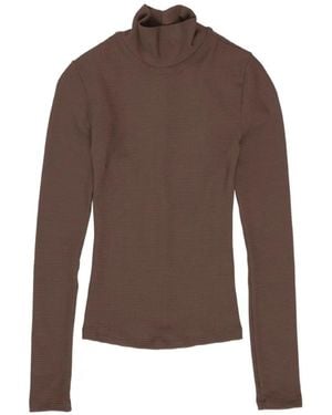 Gil Rodriguez Mock-Neck T-Shirt - Brown
