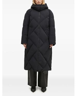 KENZO Weave Long Down Coat - Black