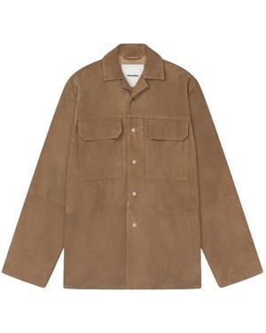 Nanushka Kohar Flap-Pocket Leather Shirt Jacket - Brown