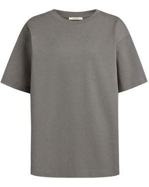 12 STOREEZ Crew-Neck Cotton T-Shirt - Gray