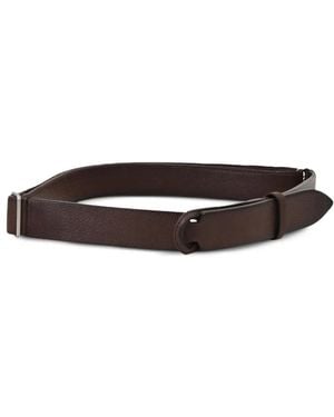 Orciani Leather Loop-Buckle Belt - White
