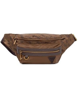 Guess Berlin 4G Monogram-Print Belt Bag - Brown