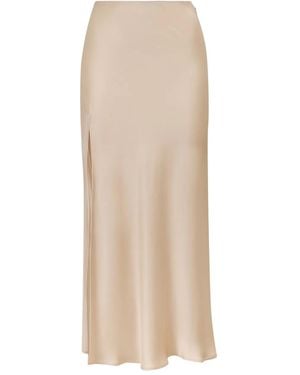 LAPOINTE Flared Midi Straight Skirt - Natural