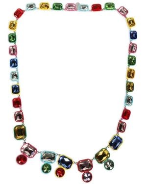 Weekend by Maxmara Gemstone Rectangle Necklace - Metallic