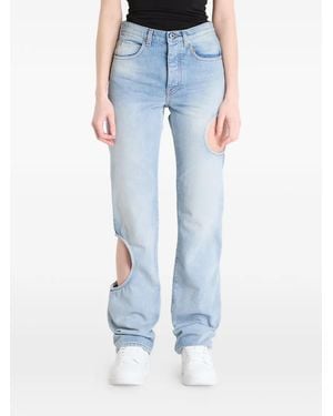 Off-White c/o Virgil Abloh カットアウト ストレートジーンズ - ブルー