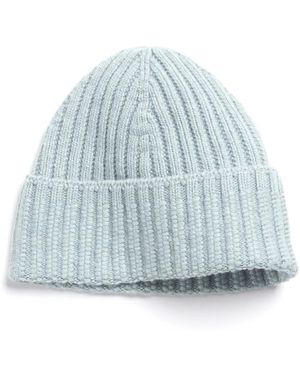 Barrie Ribbed-Knit Cashmere Beanie - Blue