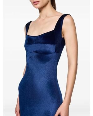 Atu Body Couture Sleeveless Velvet Mermaid Gown - Blue