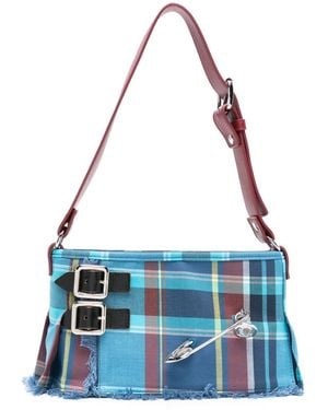 Vivienne Westwood Heather Tartan-check Shoulder Bag - Blue