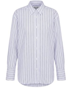 Samsøe & Samsøe Striped Button-Down Shirt - White
