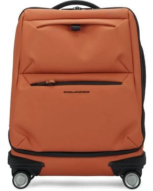 Piquadro Four-Wheel Cabin Suitcase - Orange