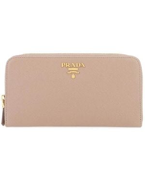 Prada Large Saffiano Leather Wallet - Pink