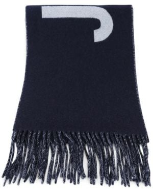 Jacquemus Logo-Embellishment Fringed Scarf - Blue