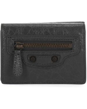 Balenciaga Mini Le City Trifold Wallet - Black